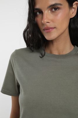 Imagen 2 del producto Polera mujer manga corta Round verde Algodón orgánico Froens