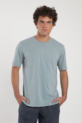 Polera hombre manga corta Plain celeste Algodón orgánico Froens