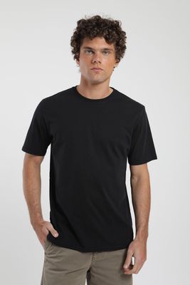 Polera hombre manga corta Plain negro Algodón orgánico Froens