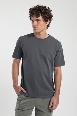 Polera hombre manga corta Heavyweight Loose grafito Algodón orgánico Froens