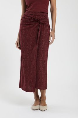 Imagen 2 del producto Falda larga Amber print burdeo Lino Froens