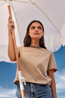 Imagen 2 del producto Polera mujer manga corta Round beige Algodón orgánico Froens