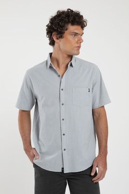 Camisa hombre manga corta Texture celeste Algodón orgánico Froens