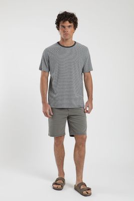 Polera hombre manga corta Rayas Tejida azulLino Froens