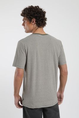 Imagen 2 del producto Polera hombre manga corta Rayas Tejida verde-Lino Froens