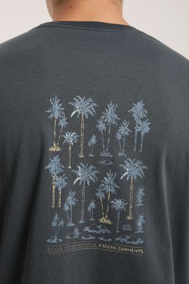 Imagen 2 del producto Polera hombre manga corta Palmeras azul Algodón orgánico Froens