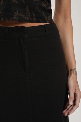 Imagen 2 del producto Falda larga Lisa negro Lino Froens