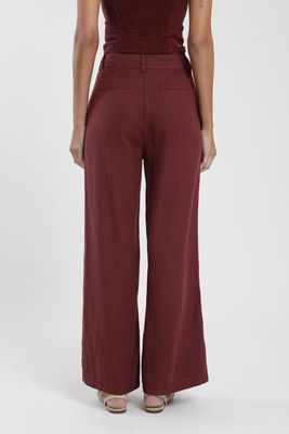 Imagen 2 del producto Pantalón mujer Docas burdeo Lino Froens