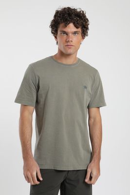Polera hombre manga corta Palmeras verde Algodón orgánico Froens