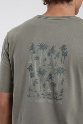 Imagen 2 del producto Polera hombre manga corta Palmeras verde Algodón orgánico Froens