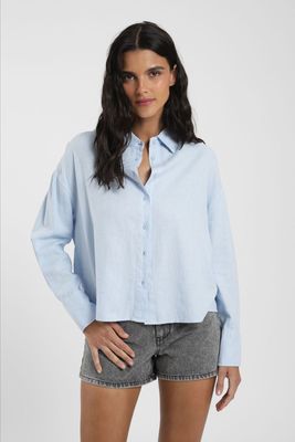 Blusa Lazos celeste Lino Froens