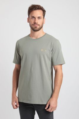 Polera manga corta hombre camping verde
