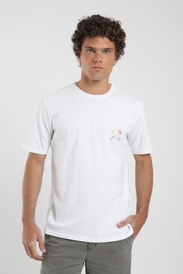 Polera hombre manga corta Praia blanco Algodón orgánico Froens