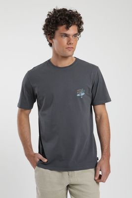 Polera hombre manga corta Cactus grafito Algodón orgánico Froens