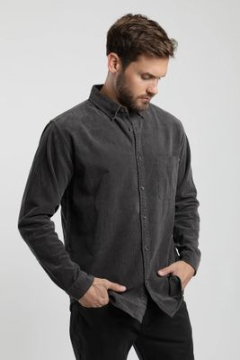 Camisa manga larga Corduroy grafito