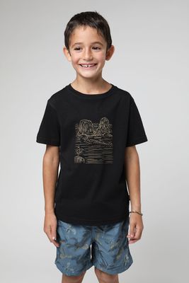 Polera manga corta kids Punta de lobos negro