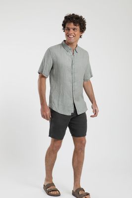 Imagen 2 del producto Camisa hombre manga corta verde Lino Froens