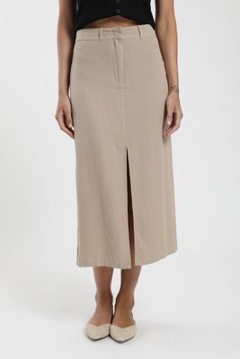 Imagen 2 del producto Falda larga Lisa beige Lino Froens