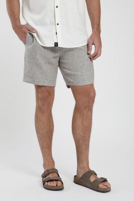 Short hombre de Lino rayas taupe Froens