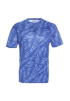 Polera Manga Corta Poliéster Azul