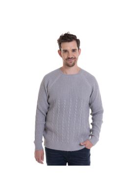 Sweater Cuello Redondo Textura Melange medio