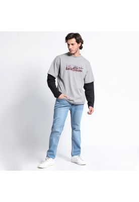 Polera Manga Larga Cuello Redondo Print Random