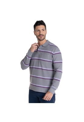 POLERA MANGA LARGA PIQUE LISTADA
