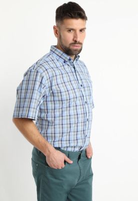 Imagen 2 del producto Camisa Fantasia Premium Manga Corta Boton Cuello Azul