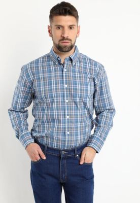 Camisa Fantasia Premium Manga Larga Boton Cuello Celeste