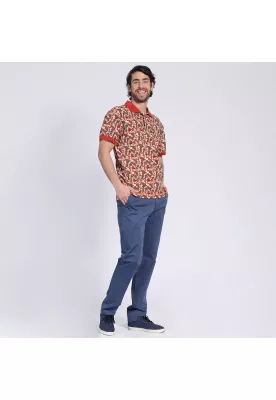 Imagen 1 del producto Polera Manga Corta Piqué Estampada Naranja oscuro
