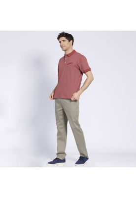 Polera Manga Corta Jacquard Mc Rojo