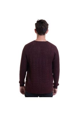 Imagen 2 del producto Sweater Cuello Redondo Textura Rojo Oscuro