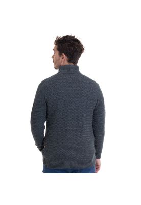 Imagen 2 del producto Sweater Medio Cierre Verde Melange