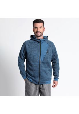 Polerón Full Zipper Cuello Alto Con Capucha