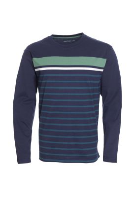 Imagen 2 del producto Polera Jersey Listada Cuello Redondo Manga Larga Regular Fit