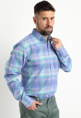 Imagen 2 del producto Camisa Fantasia Premium Manga Larga Boton Cuello Celeste