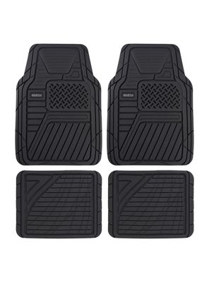 Piso Alfombra Para Auto De Goma Set Sparco Negro