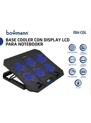 Imagen 2 del producto Base Cooler Notebook Display 6 Ventiladores Bowmann Bw-c6l