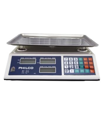 Balanza Pesa Digital Para Comercio Recargable Hasta 40Kg Philco