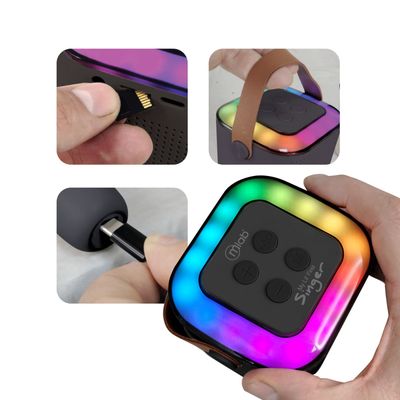 Imagen 2 del producto Mini Parlante Karaoke Infantil BK Con 2 Microfonos Inalambricos Mlab