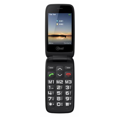 Imagen 1 del producto Celular Senior Adulto Mayor Mlab 4G-3G SOS Doble Pantalla 1.7 y 2.8 Pulgadas Base De Carga