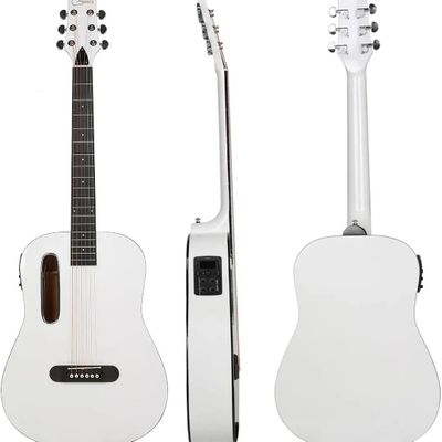 Guitarra Electroacusta Epic 39 pulgadas Blanca Con Funda Acolchada