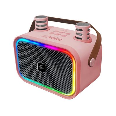 Imagen 2 del producto Mini Parlante Karaoke Infantil Luces Con 2 Microfonos Inalambricos Mlab 9589 Rosado