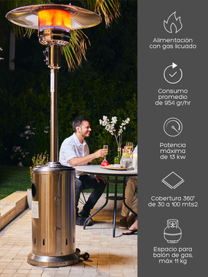 Imagen 2 del producto Estufa Calefactor Exterior Silver Pro Acero Inoxidable Relan