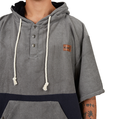 Imagen 2 del producto Poncho Terry Negro Gris / Poncho Surf Kano