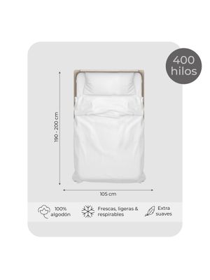 Imagen 2 del producto Sábanas 1,5 Plaza 100% Algodón Relan 400 Hilos Premium