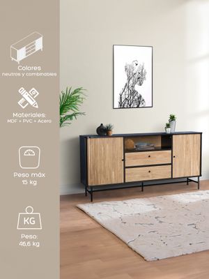 Imagen 2 del producto Aparador Buffet Top Living Ebony con Puertas Corredizas