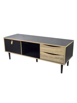 Rack de Tv Negro Top Living Venice con Puerta y Cajones