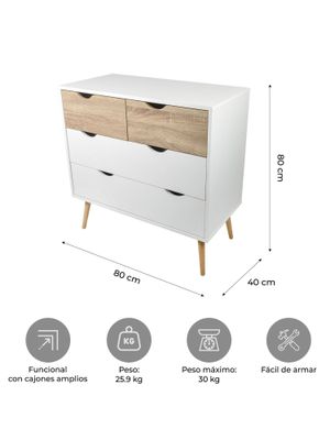 Imagen 2 del producto Cómoda Velador Top Living Aloe Cajonera Nórdica
