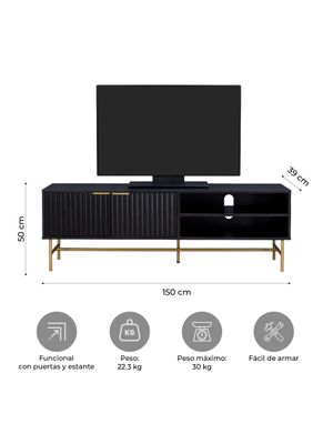 Imagen 2 del producto Rack de Tv Acanalado Top Living Queens con Puertas Estante